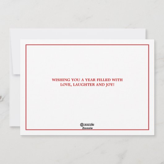 Elegant Red & White Snow 4 Foto Wenskaart Feestdagenkaart (Achterkant)