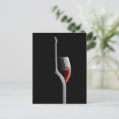 Elegant Red Wine Glass & Bottle. Black Background Briefkaart (Staand voorkant)