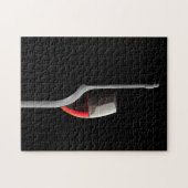Elegant Red Wine Glass & Bottle. Black Background Legpuzzel (Horizontaal)