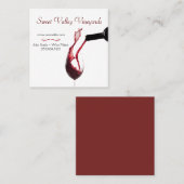 Elegant Red Wine Glass Vineyard Winery Vierkante Visitekaartje (Voorkant / Achterkant)