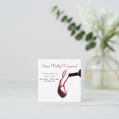 Elegant Red Wine Glass Vineyard Winery Vierkante Visitekaartje (Staand voorkant)