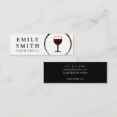 Elegant Red Wine Stain met wijnglas Mini Visitekaartje (Voorkant / Achterkant)