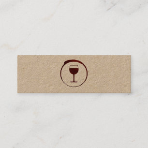 Elegant Red Wine Stain met wijnglas Mini Visitekaartje