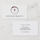 Elegant Red Wine Stain met wijnglas Visitekaartje (Voorkant / Achterkant)