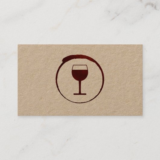 Elegant Red Wine Stain met wijnglas Visitekaartje (Voorkant)