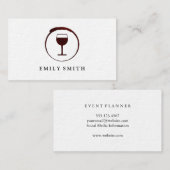 Elegant Red Wine Stain met wijnglas Visitekaartje (Voorkant / Achterkant)