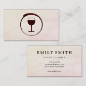 Elegant Red Wine Stain met wijnglas Visitekaartje (Voorkant / Achterkant)