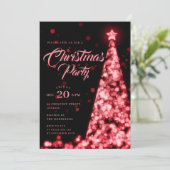 Elegant Red Winter Christmas Tree Holiday  Kaart (Staand voorkant)