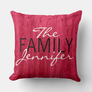 Elegant Red Wood Grain Achtergrond Kussen