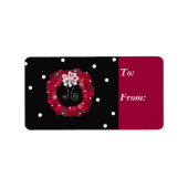 Elegant Red Wreath Gift Label (Voorkant)