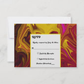 Elegant Red Yellow Abstract Paint Fine Art Weddens RSVP Kaartje (Voorkant)
