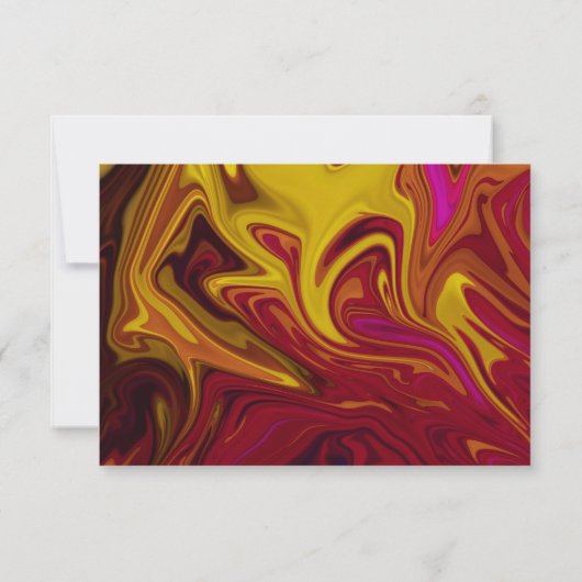 Elegant Red Yellow Abstract Paint Fine Art Weddens RSVP Kaartje (Achterkant)