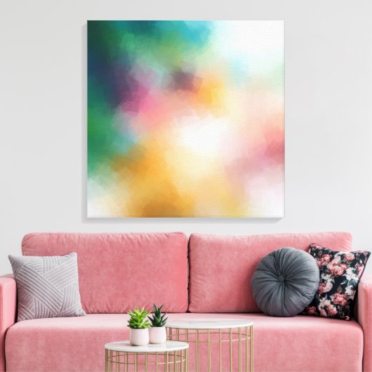 Elegant Red Yellow Blue Paars Green Pink Modern Canvas Afdruk (Insitu (Woonkamer))