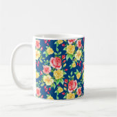 Elegant Red Yellow Rose Floral Pattern Koffiemok (Links)