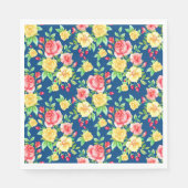 Elegant Red Yellow Rose Floral Pattern Servet (Voorkant)