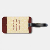 Elegant Red Yellow Roses Damask  Cutouts Bagagelabel (Achterkant horizontaal)