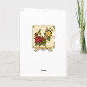 Elegant Red Yellow Roses Damask  Cutouts Kaart (Achterkant)