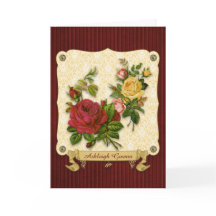 Elegant Red Yellow Roses Damask  Cutouts