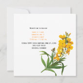 Elegant  Redoute gele bloemen bruiloft Kaart (Achterkant)