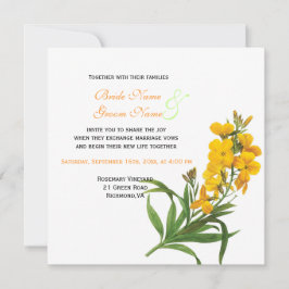 Elegant  Redoute gele bloemen bruiloft Kaart