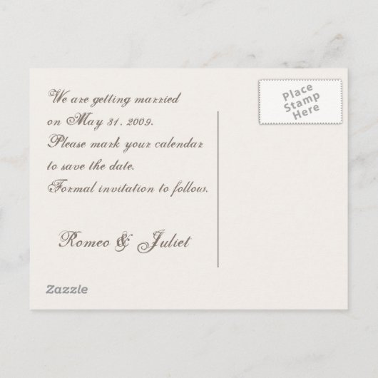 Elegant redt de dag aankondigingskaart (Achterkant)