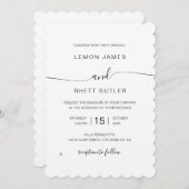 Elegant Refined Luxury Calligraphy Wedding Kaart (Voorkant / Achterkant)