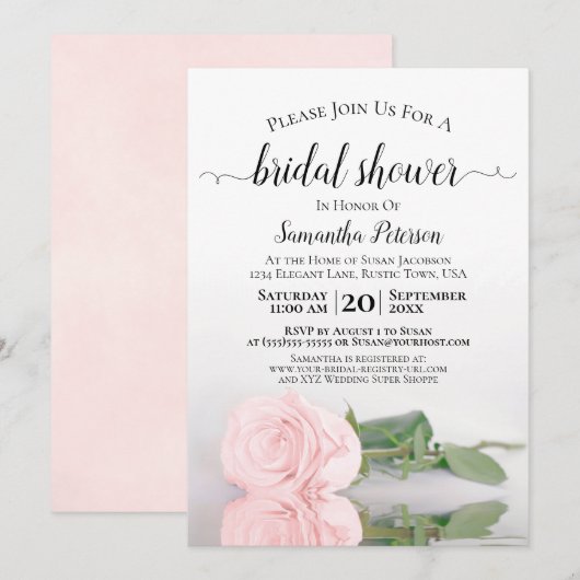 Elegant reflecterend Blush roze Vrijgezellenfeest Kaart (Voorkant / Achterkant)