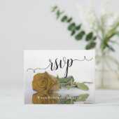Elegant reflecterend Golden Roos Wedding RSVP Briefkaart (Staand voorkant)
