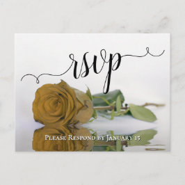 Elegant reflecterend Golden Roos Wedding RSVP Briefkaart