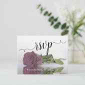 Elegant Reflecterend Roos Dusty Mauve Wedding RSVP Briefkaart (Staand voorkant)