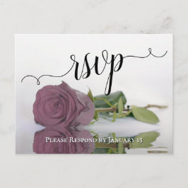 Elegant Reflecterend Roos Dusty Mauve Wedding RSVP Briefkaart