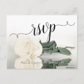 Elegant Reflecterend Wit Ivoor Roos Bruiloft RSVP Briefkaart (Voorkant)