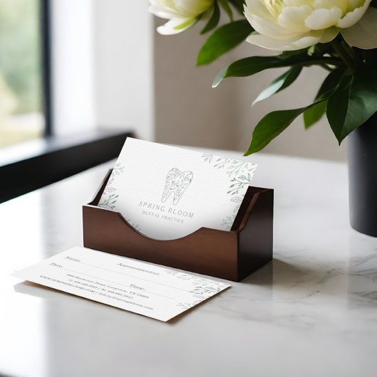 Elegant & Regal Dental Tooth Tree Logo Benoeming Visitekaartje