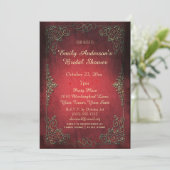  Elegant Regal Gold en Rood Vrijgezellenfeest Kaart (Staand voorkant)