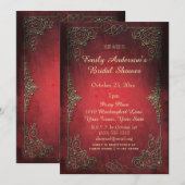  Elegant Regal Gold en Rood Vrijgezellenfeest Kaart (Voorkant / Achterkant)