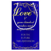 Elegant Regal Golden en Royal Blue Vrijgezellenfee Klein Cadeauzakje (Achterkant)