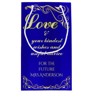 Elegant Regal Golden en Royal Blue Vrijgezellenfee Klein Cadeauzakje