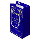 Elegant Regal Golden en Royal Blue Vrijgezellenfee Klein Cadeauzakje (Voorkant Gekanteld)
