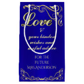 Elegant Regal Golden en Royal Blue Vrijgezellenfee Klein Cadeauzakje (Voorkant)