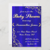 Elegant Regal Golden Royal Blue Baby shower Kaart (Voorkant)