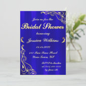 Elegant Regal Golden Royal Blue Vrijgezellenfeest Kaart (Staand voorkant)