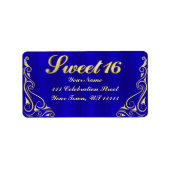 Elegant Regal Golden Sweet 16 Adres Etiket (Voorkant)