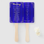 Elegant Regal Golden Typografie Trouwprogramma Handwaaier (Voorkant en achterkant)