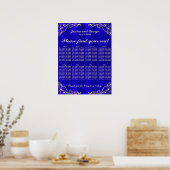 Elegant Regal Golden Typography Seat Chart Poster (Keuken)