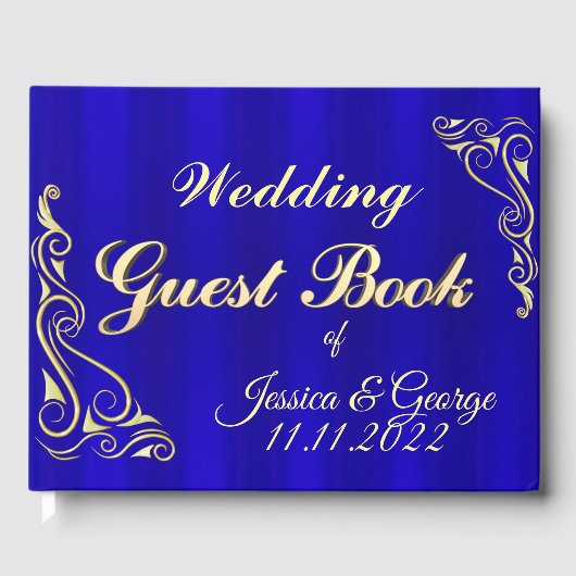 Elegant Regal Golden Typography Wedding Gastenboek (Voorkant)