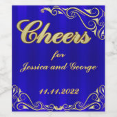 Elegant Regal Golden Typography Wedding Wijn Etiket (Enkel label)