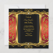 Elegant Regal Red Black Gold Queen Birthday 2 Kaart (Achterkant)