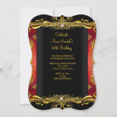 Elegant Regal Red Black Gold Queen Birthday Kaart (Achterkant)