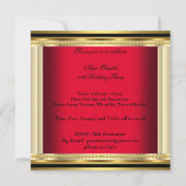 Elegant Regal Red Cream Gold Damask Birthday Kaart (Achterkant)