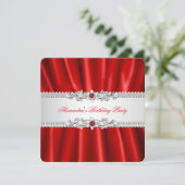 Elegant Regal Red Pearl Diamond Kaart (Staand voorkant)